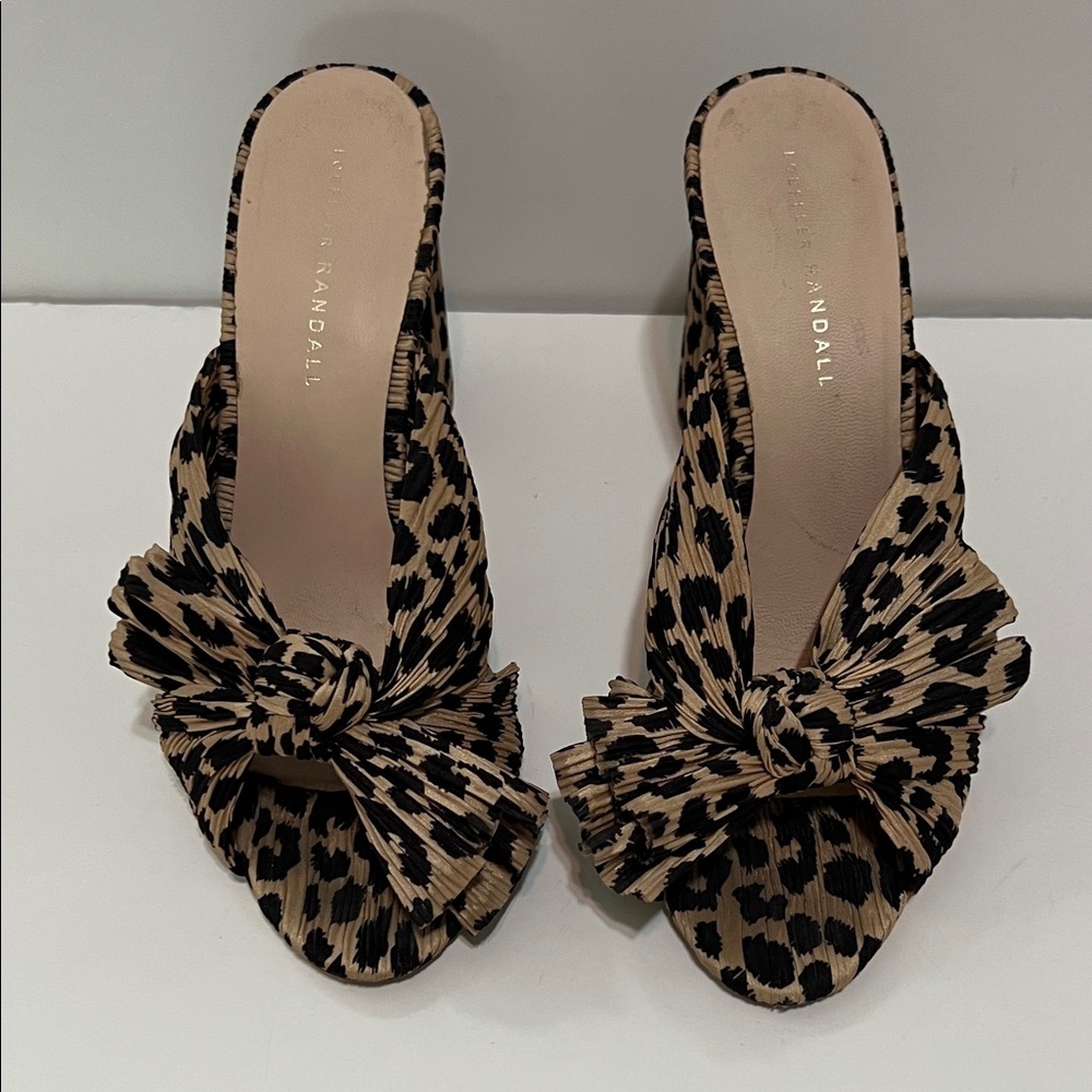 Loeffler Randall Tan and Black Heels